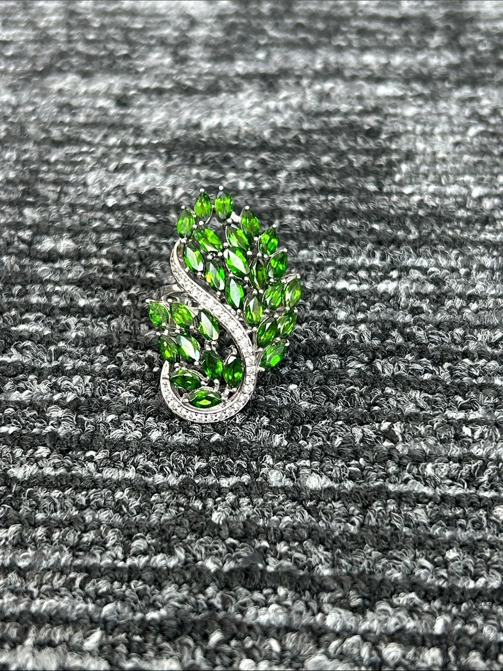 Green Peacock Cocktail Ring